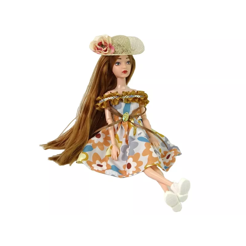 LEAN TOYS Muñeca bebé Emily Autumn con pelo rojo y sombrero
