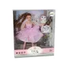 LEAN TOYS Muñeca bebé Emily con coletas, gato y flores