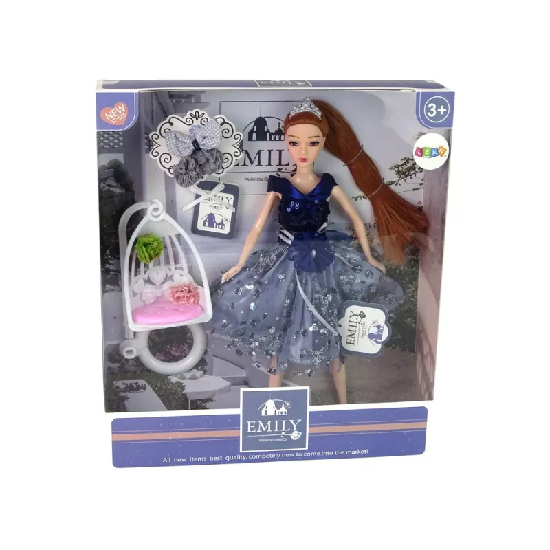 LEAN TOYS Muñeca bebé Emily con columpio y flores