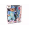 LEAN TOYS Muñeca bebé con sonido chupete babero azul pijama de gato