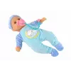 LEAN TOYS Muñeca bebé con sonido chupete babero azul pijama de gato