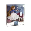 LEAN TOYS Muñeca bebé con gato, pelo largo castaño