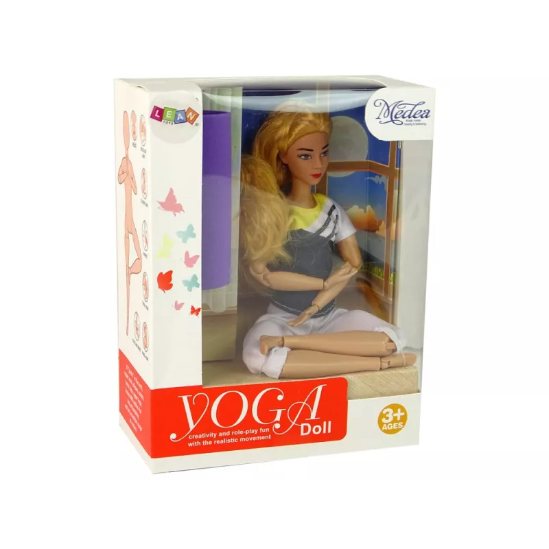 LEAN TOYS Muñeca Bebé Esterilla de Yoga Pelo Largo Rubio