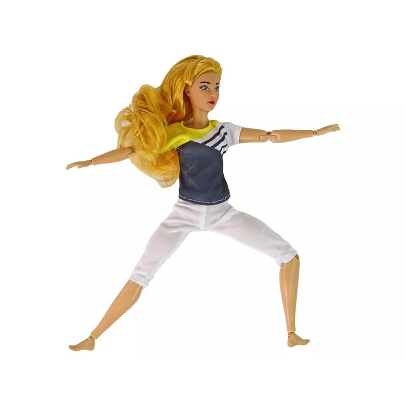 LEAN TOYS Muñeca Bebé Esterilla de Yoga Pelo Largo Rubio