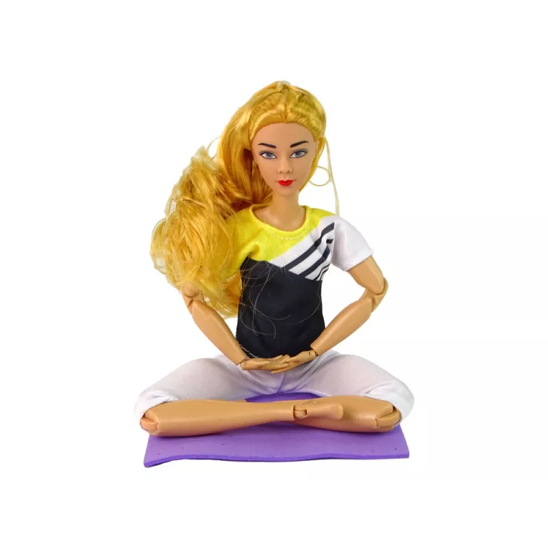 LEAN TOYS Muñeca Bebé Esterilla de Yoga Pelo Largo Rubio