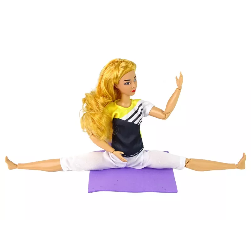 LEAN TOYS Muñeca Bebé Esterilla de Yoga Pelo Largo Rubio