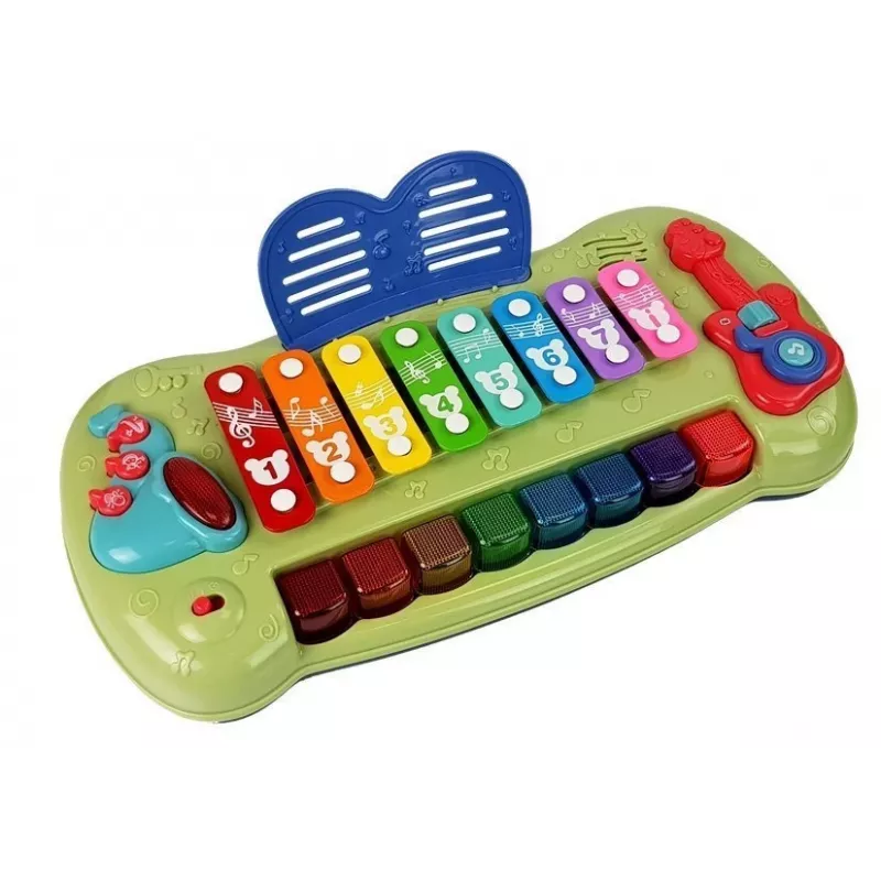LEAN TOYS Piano de cola bebé con platillos y teclas iluminadas, juguete musical