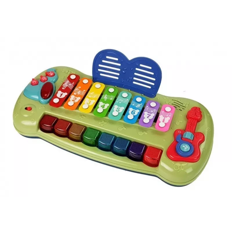 LEAN TOYS Piano de cola bebé con platillos y teclas iluminadas, juguete musical