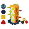 LEAN TOYS Clasificador de bloques educativo con tobogán de bolas y piano
