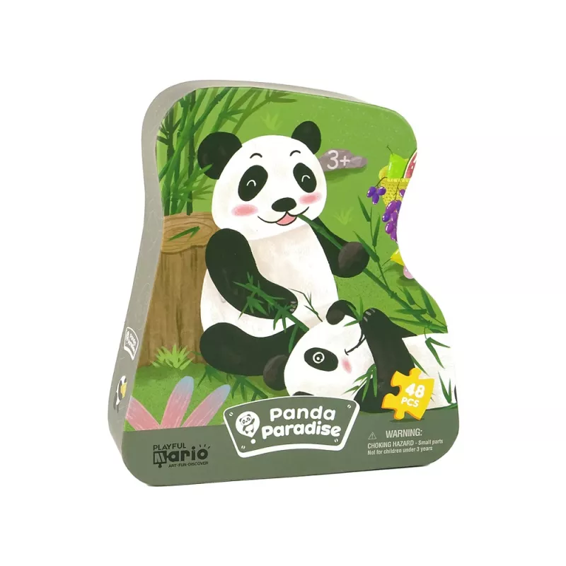 LEAN TOYS Puzzle Panda Bosque de Bambú 48 Piezas