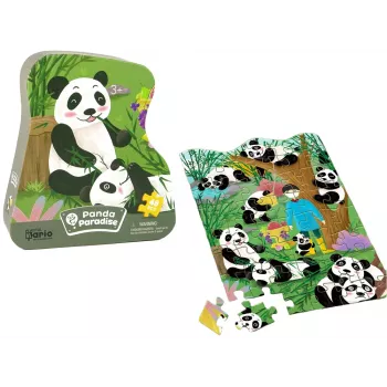 LEAN TOYS Puzzle Panda Bosque de Bambú 48 Piezas