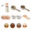 LEAN TOYS Set de barista cafetera accesorios de madera rosa