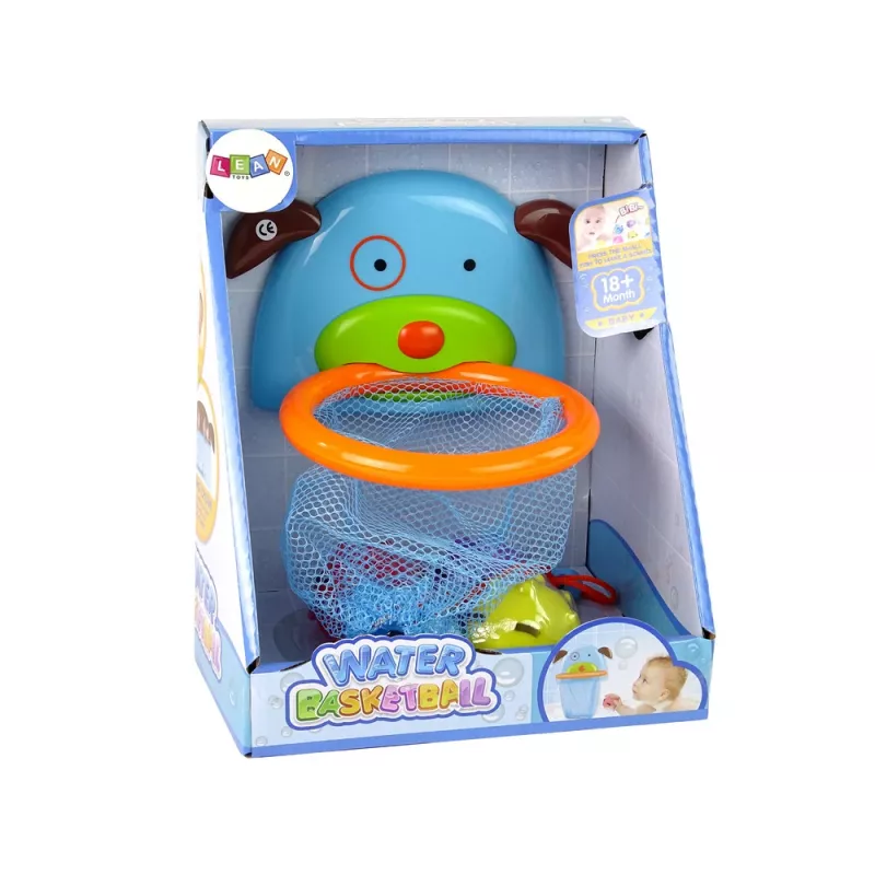 LEAN TOYS Juguete de baño mini baloncesto perro pez de goma