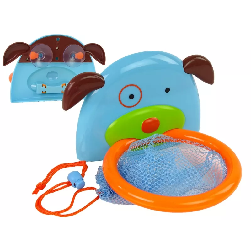 LEAN TOYS Juguete de baño mini baloncesto perro pez de goma