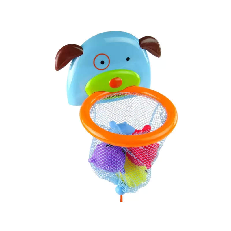 LEAN TOYS Juguete de baño mini baloncesto perro pez de goma
