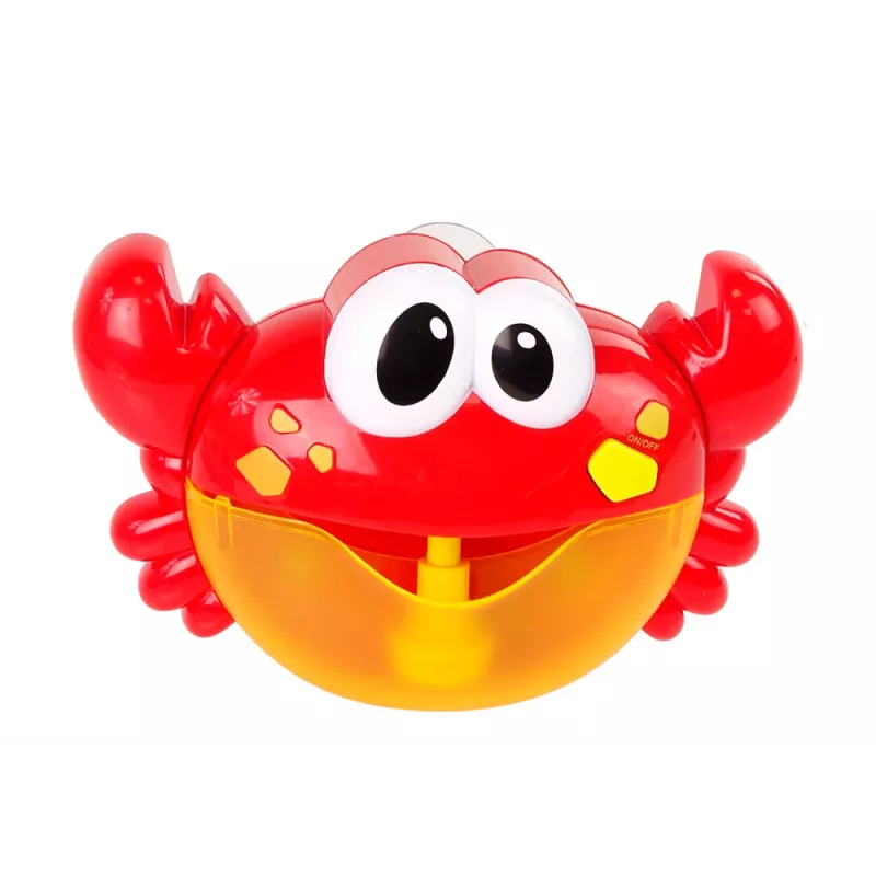 LEAN TOYS Juguete de baño máquina de pompas de jabón cangrejo rojo