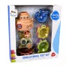LEAN TOYS Set de juguetes de baño: barco, animales marinos, cascada, ventosas
