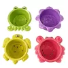 LEAN TOYS Set de juguetes de baño: barco, animales marinos, cascada, ventosas
