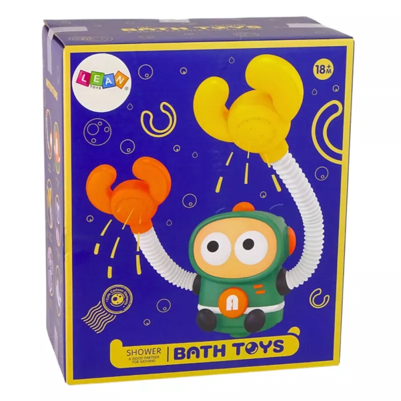 LEAN TOYS Juguete de baño ducha astronauta con circulación de agua y ventosas