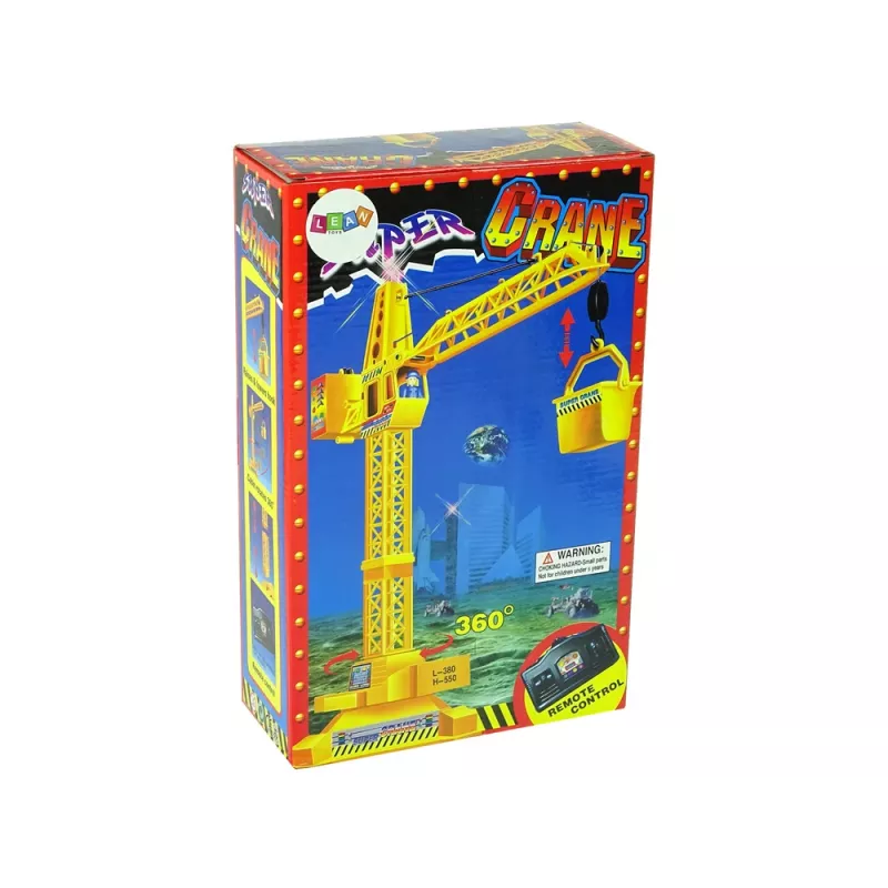 LEAN TOYS Grúa teledirigida a pilas con brazo móvil