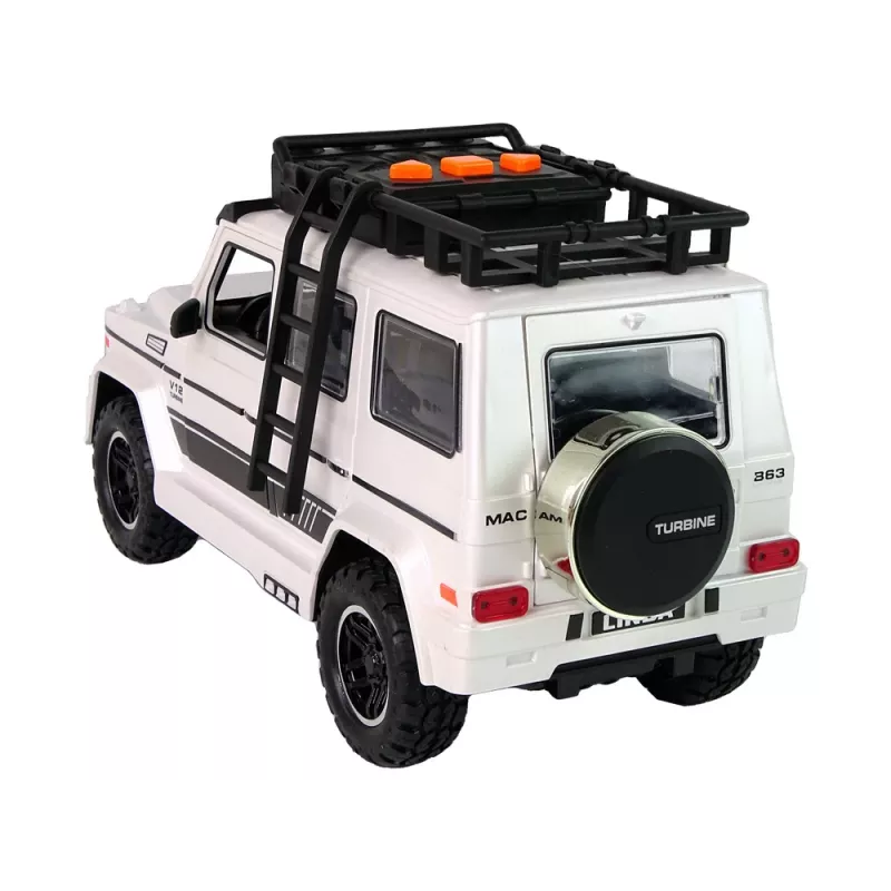 LEAN TOYS Coche todoterreno a pilas blanco