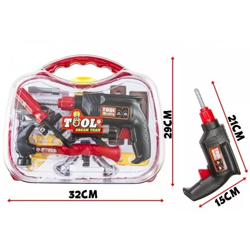 LEAN TOYS Gran set de herramientas de 22 PCS Kit Mecánico DIY en maletín Juguete de construcción creativo