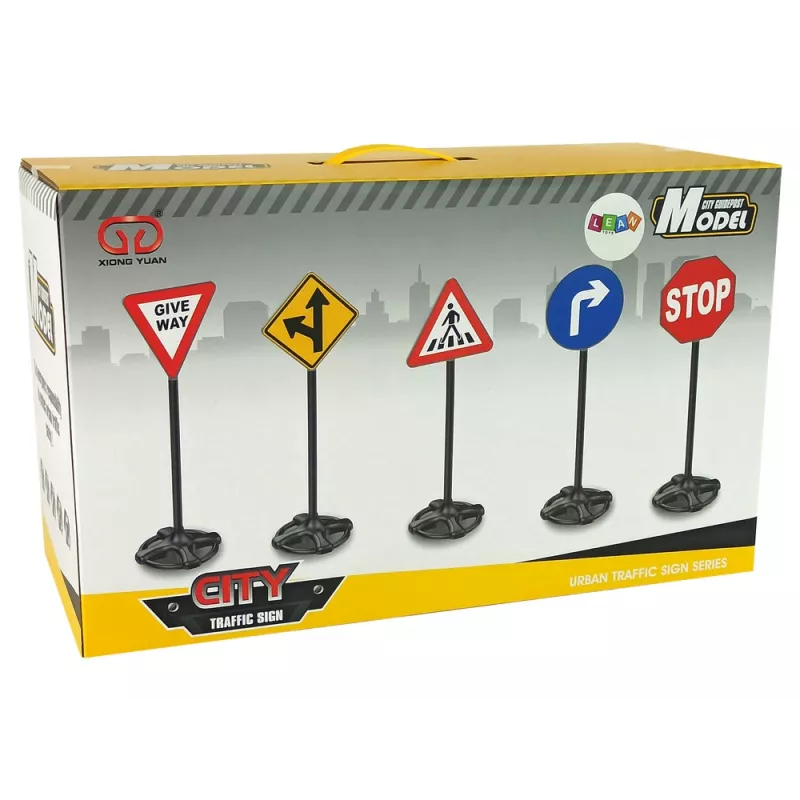 LEAN TOYS Gran set de señales de tráfico educativas 82 cm
