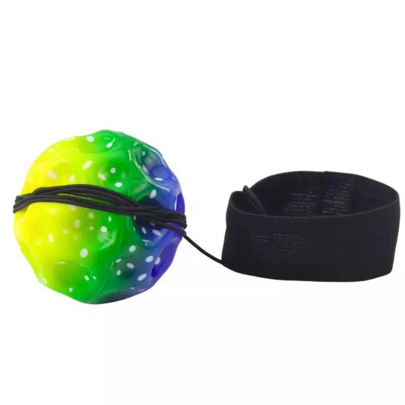 LEAN TOYS Pelota saltarina con goma elástica, sensorial, con relieves, multicolor, 6 cm
