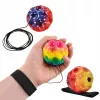LEAN TOYS Pelota saltarina con goma elástica, sensorial, con relieves, multicolor, 6 cm