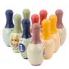 LEAN TOYS Set de bolos con gatos para niños, 10 bolos, 2 bolas de colores