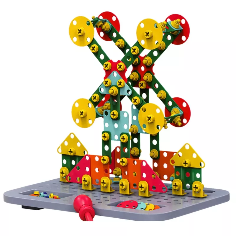 LEAN TOYS Bloques de construcción en caja kit DIY con destornillador