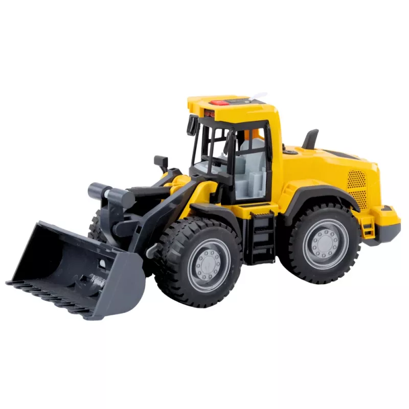 LEAN TOYS Bulldozer excavadora con luces, sonidos y pala móvil – amarillo