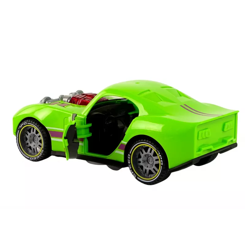 LEAN TOYS Coche 1:14 verde deportivo sonido luz vehículo