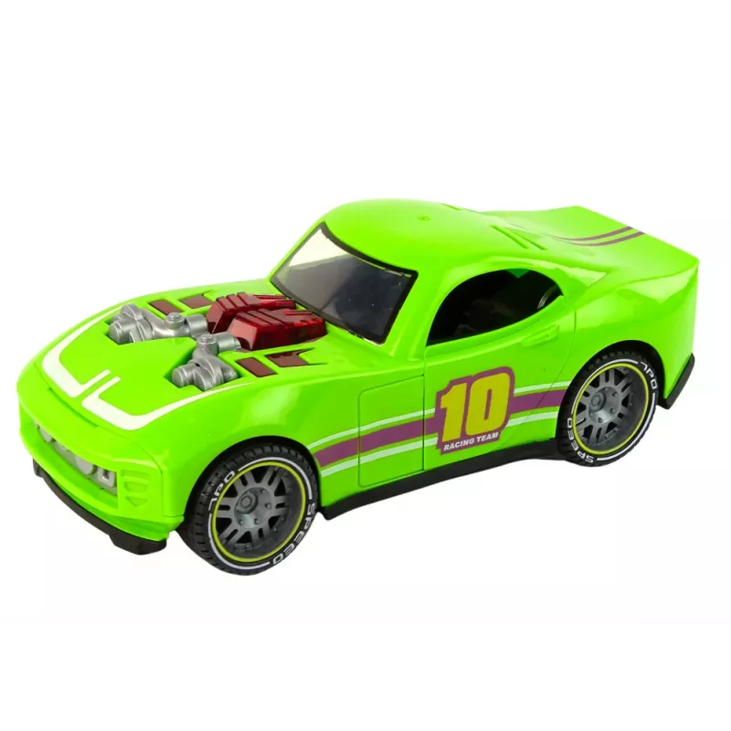 LEAN TOYS Coche 1:14 verde deportivo sonido luz vehículo
