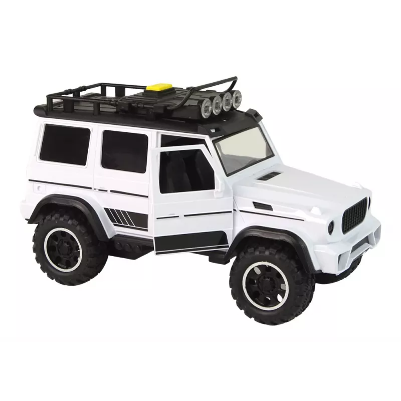 LEAN TOYS Coche todoterreno blanco sonido luces vehículo 1:14