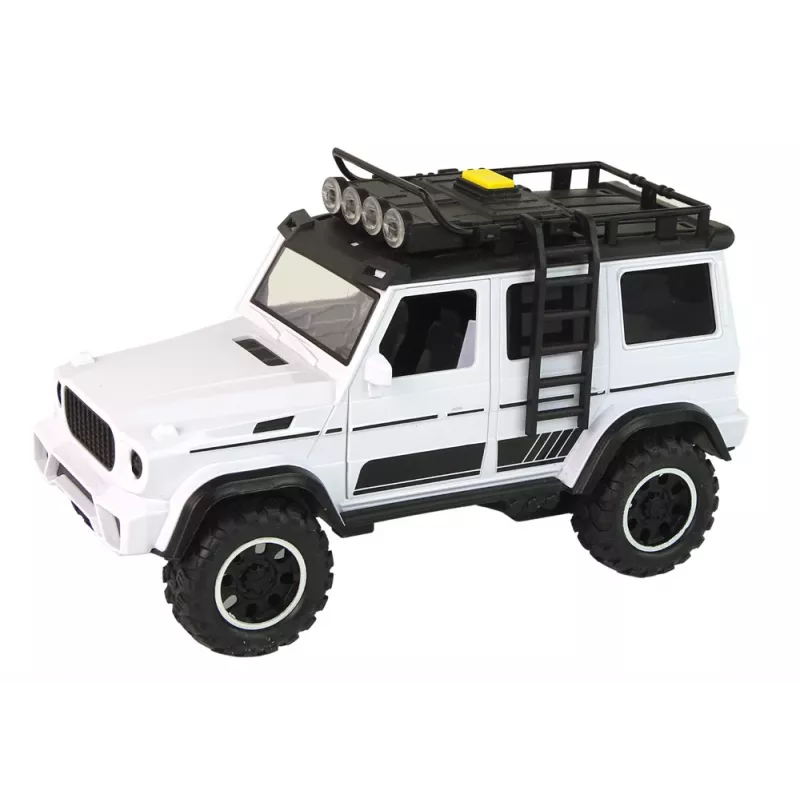 LEAN TOYS Coche todoterreno blanco sonido luces vehículo 1:14