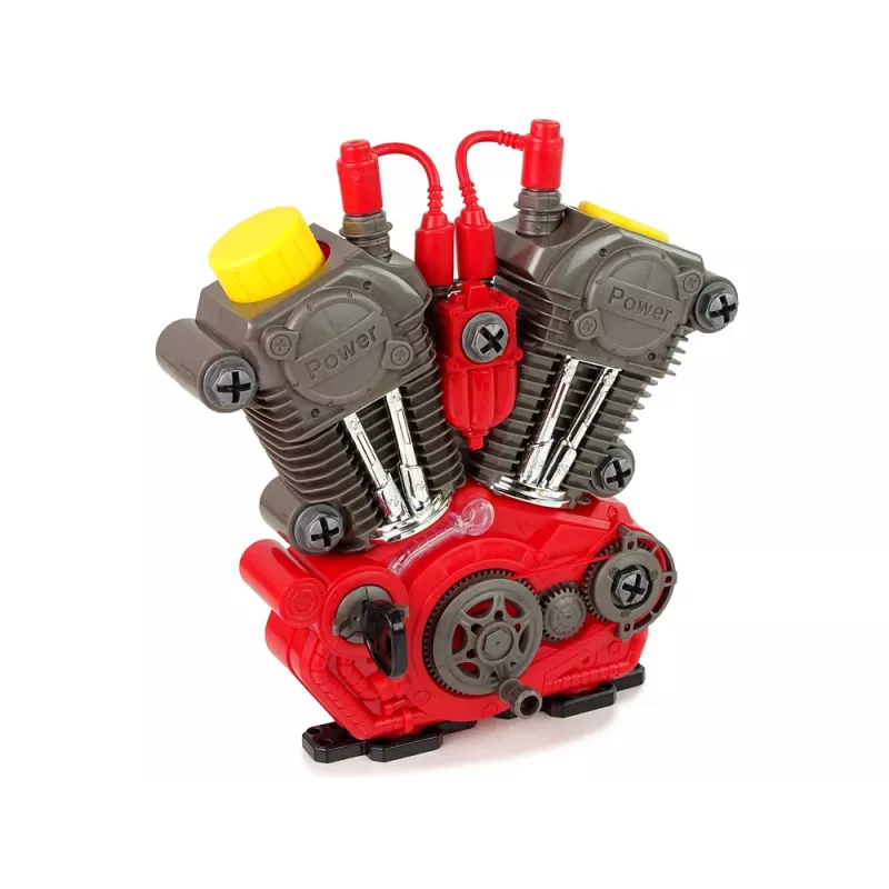 LEAN TOYS Motor de coche para el pequeño mecánico montaje DIY con luz y sonido
