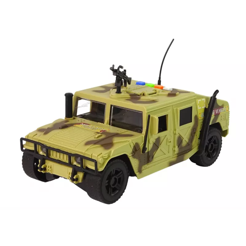 LEAN TOYS Coche militar vehículo de fricción camuflaje arena luz y sonidos