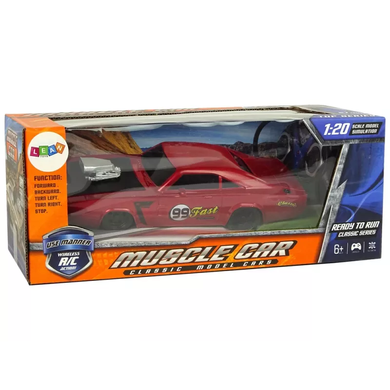 LEAN TOYS Coche R/C deportivo Sticker 1:20 rojo mando