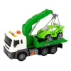 LEAN TOYS Camión grúa de asistencia en carretera transportador de coches 1:16 Verde con sonido y luces