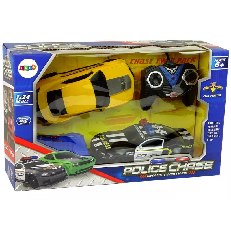 LEAN TOYS Coches R/C Police Pursuit Patrol amarillo coche deportivo mandos