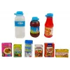 LEAN TOYS Caja registradora con carrito de compra, cestas y accesorios | Set de juego de rol de 35 piezas con calculadora funcional, escáner luminoso, micrófono, carrito de compra y cesta | Para niños a partir de 3 años