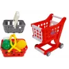 LEAN TOYS Caja registradora con carrito de compra, cestas y accesorios | Set de juego de rol de 35 piezas con calculadora funcional, escáner luminoso, micrófono, carrito de compra y cesta | Para niños a partir de 3 años