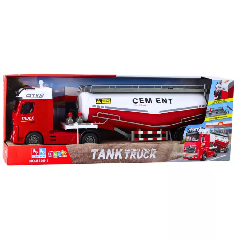 LEAN TOYS Camión cisterna de cemento con función de vertido de agua, luces y sonidos