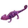 LEAN TOYS Figura de goma de camaleón extensible realista reptil lila 14 cm