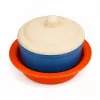 LEAN TOYS Vajilla infantil de fibra de bambú, azul y naranja, 15 piezas