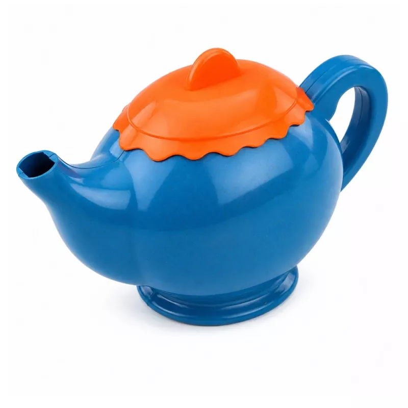 LEAN TOYS Vajilla infantil de fibra de bambú, azul y naranja, 15 piezas