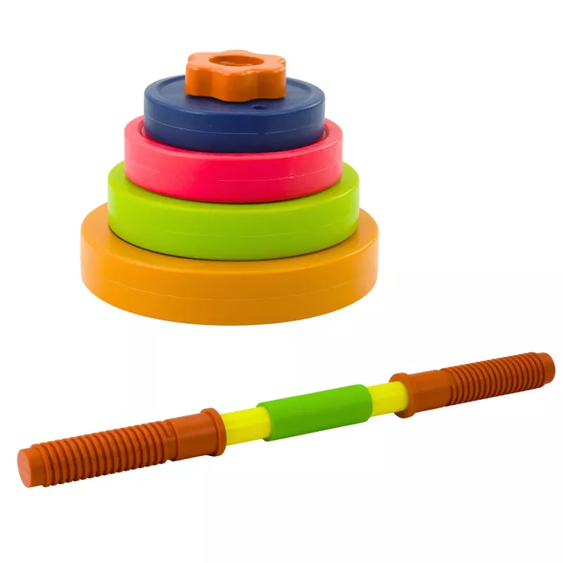 LEAN TOYS Mancuerna infantil, espuma antideslizante, 8 discos, plástico, multicolor