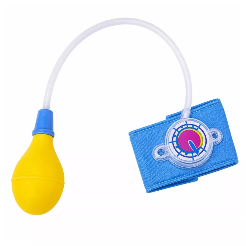LEAN TOYS Tensiómetro infantil con aguja móvil, azul