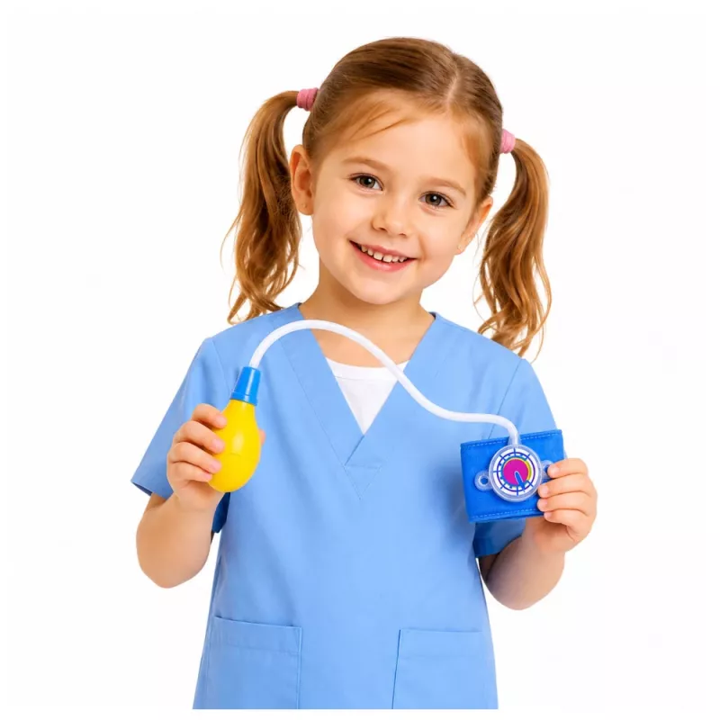 LEAN TOYS Tensiómetro infantil con aguja móvil, azul